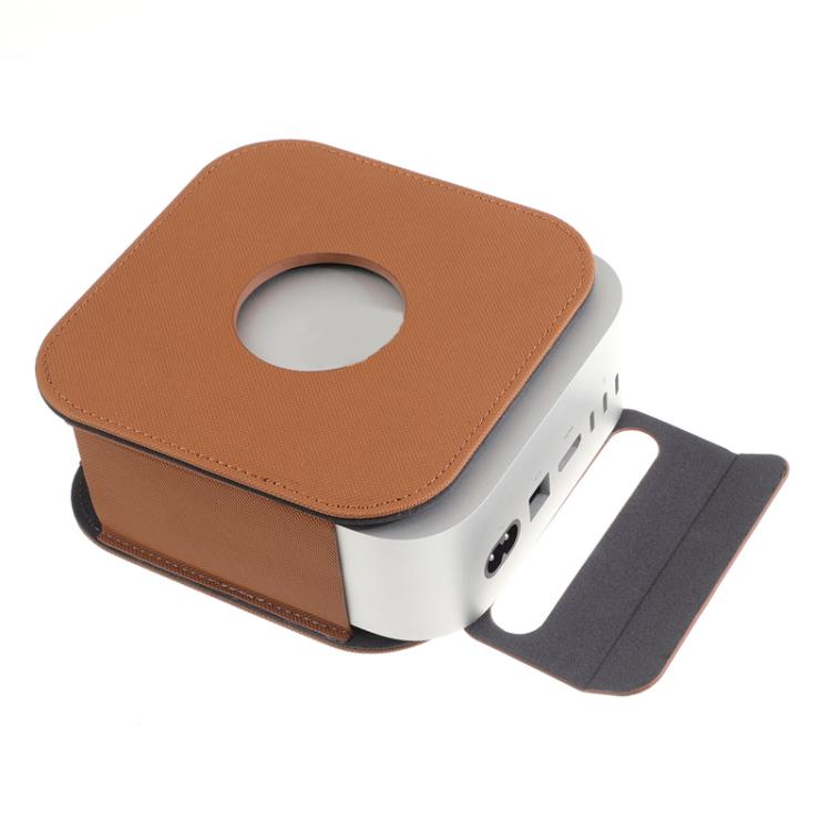 For Mac Mini M4 / M4 Pro Computer Host Dustproof Leather Case Shockproof Protective Cover