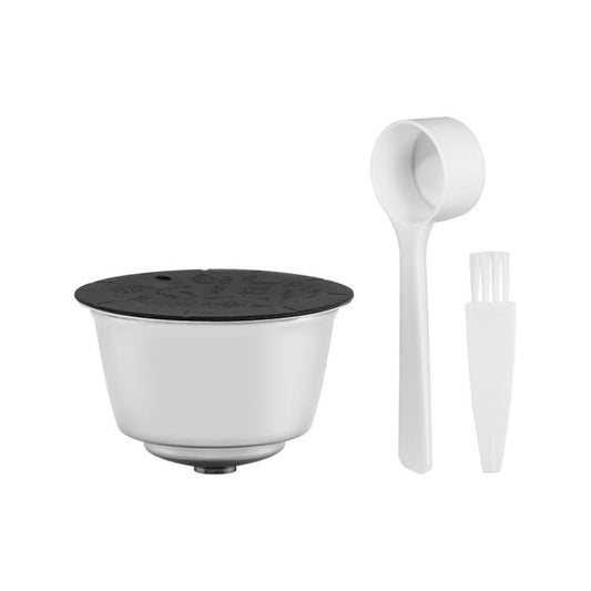 Pour la coque de capsule de café réutilisable en acier inoxydable pour machine à café Dolce Gusto, capsule + brosse et cuillère, capsule + marteau à poudre de 40 mm + brosse et cuillère