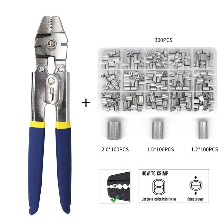 Pince à sertir pour la pêche en mer, haute précision, pour fil et corde, SJ-255, SJ-255 + 150pcs, SJ-255 +300pcs