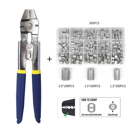 Pince à sertir pour la pêche en mer, haute précision, pour fil et corde, SJ-255, SJ-255 + 150pcs, SJ-255 +300pcs