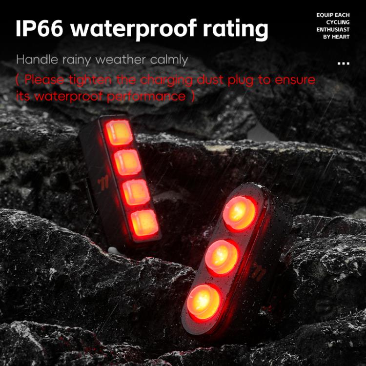 WEST BIKING Bicycle Night Riding Long Endurance Warning Brake Taillight, Round Light Basic, Square Light Basic, Round Light Smart, Square Light Smart