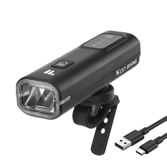 WEST BIKING Phare de vélo étanche rechargeable TYPE-C haute luminosité, régulier, affichage numérique de la batterie