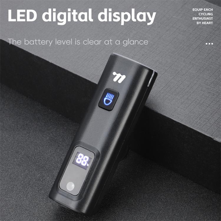 WEST BIKING Bicycle Waterproof TYPE-C Rechargeable High-Brightness Headlight, Regular, Digital Battery Display