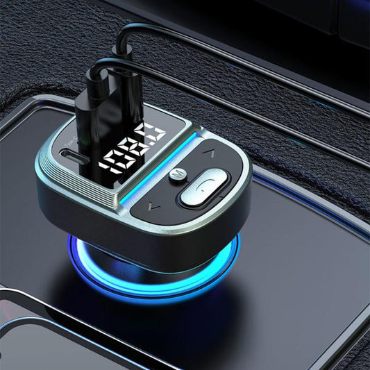 Chargeur Rapide pour Voiture avec Affichage Numérique de la Tension et Lecteur MP3 Bluetooth, GZ07