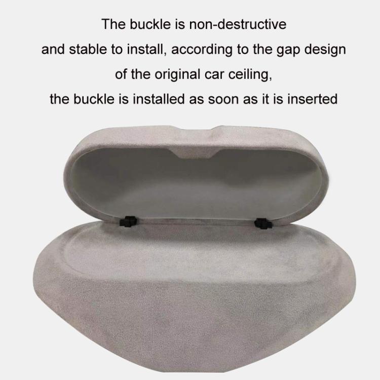 For Tesla Suede Leather Glasses Storage Box, 2024 Model 3 Beige, 2024 Model 3 Black, Model Y Beige, Model Y Black, Model 3 Beige, Model 3 Black