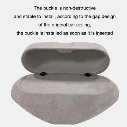 For Tesla Suede Leather Glasses Storage Box, 2024 Model 3 Beige, 2024 Model 3 Black, Model Y Beige, Model Y Black, Model 3 Beige, Model 3 Black