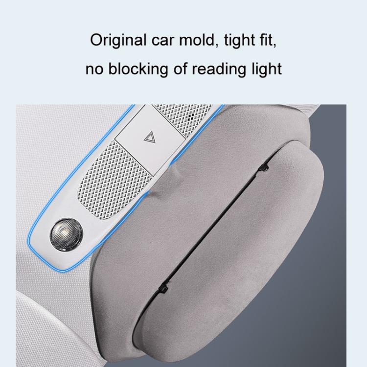 For Tesla Suede Leather Glasses Storage Box, 2024 Model 3 Beige, 2024 Model 3 Black, Model Y Beige, Model Y Black, Model 3 Beige, Model 3 Black