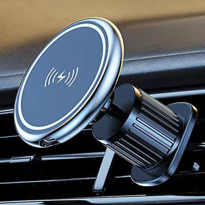 15W Car Magnetic Wireless Charging Phone Holder Alloy Base