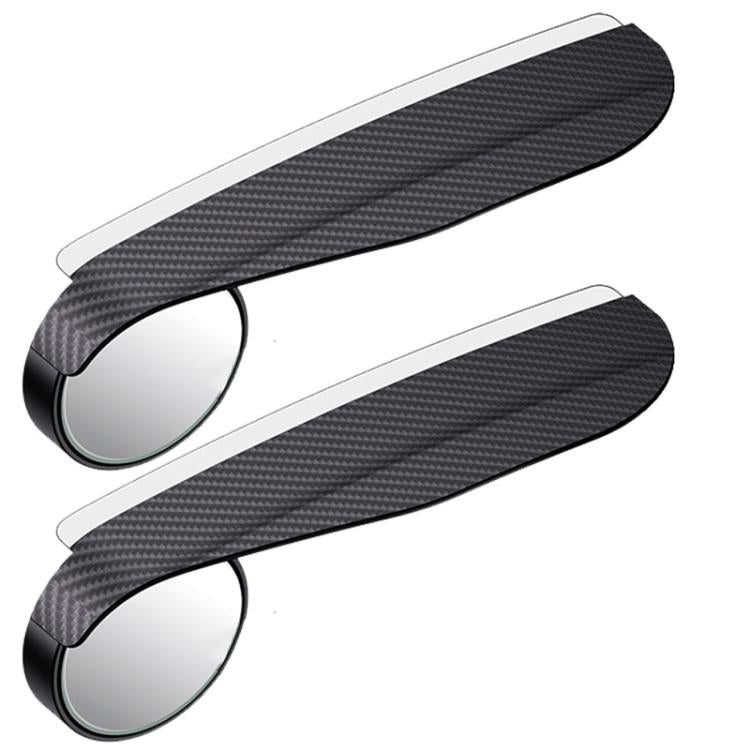 Protection de rétroviseur de voiture 2 en 1 en fibre de carbone, avec pare-pluie et réflecteur auxiliaire, 2 pièces/lot