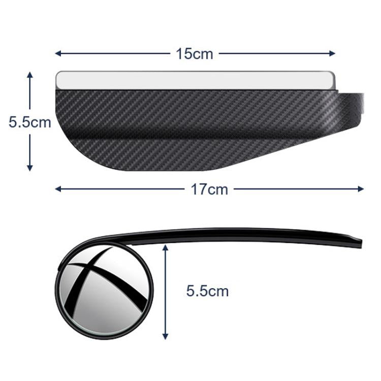 Protection de rétroviseur de voiture 2 en 1 en fibre de carbone, avec pare-pluie et réflecteur auxiliaire, 2 pièces/lot