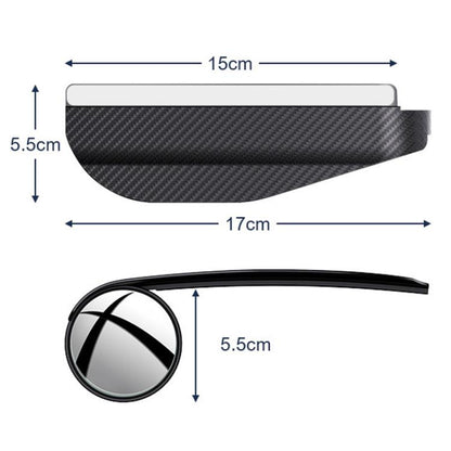 Protection de rétroviseur de voiture 2 en 1 en fibre de carbone, avec pare-pluie et réflecteur auxiliaire, 2 pièces/lot