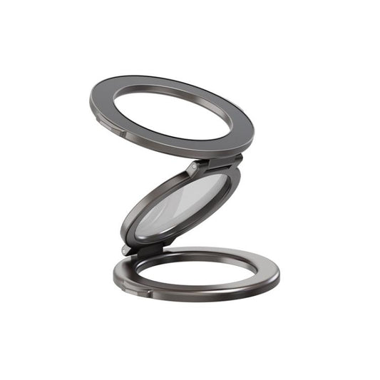 Foldable Double-sided Magnetic Phone Holder Gym Car Universal Stand, Mirror Type Black, Mirror Type Silver