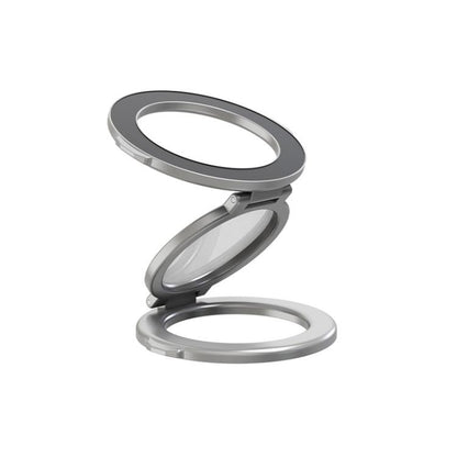 Foldable Double-sided Magnetic Phone Holder Gym Car Universal Stand, Mirror Type Black, Mirror Type Silver