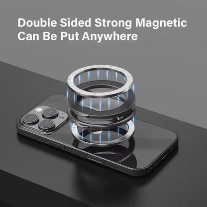 Foldable Double-sided Magnetic Phone Holder Gym Car Universal Stand, Mirror Type Black, Mirror Type Silver