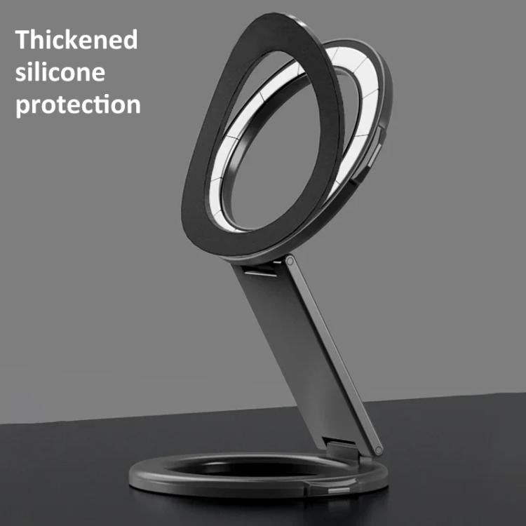 Foldable Double-sided Magnetic Phone Holder Gym Car Universal Stand, Mirror Type Black, Mirror Type Silver