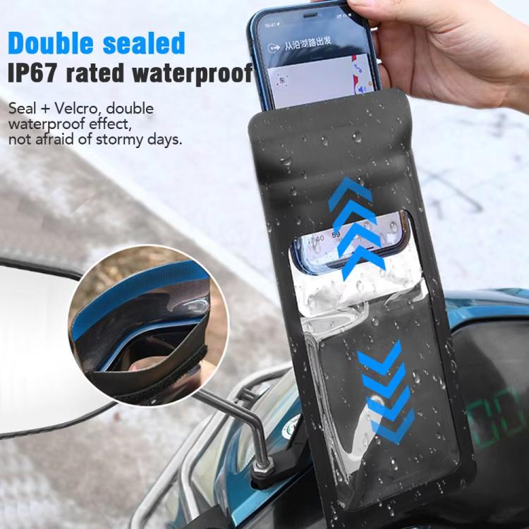Support de montage pour sac de téléphone étanche pour vélo Rotation à 360 degrés Support de téléphone portable pour moto, modèle de guidon, modèle de rétroviseur