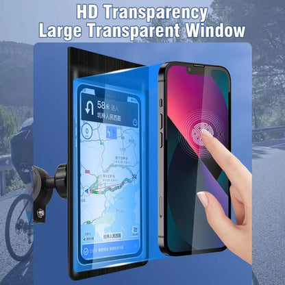 Support de montage pour sac de téléphone étanche pour vélo Rotation à 360 degrés Support de téléphone portable pour moto, modèle de guidon, modèle de rétroviseur
