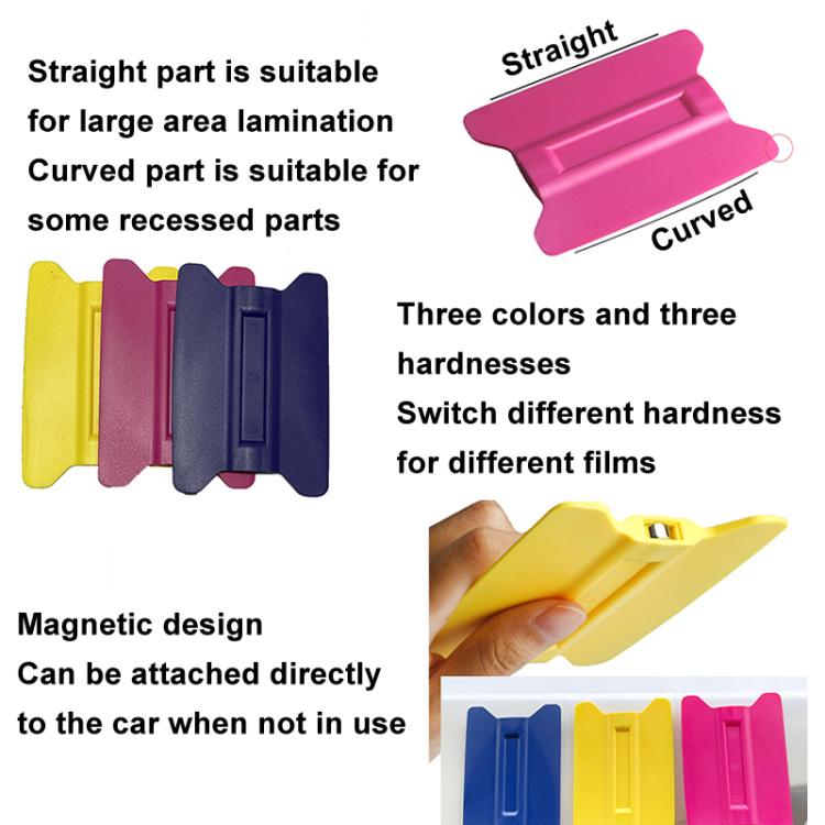 Car Film Scraper Plastic Winged Scraper Tool, With Magnet