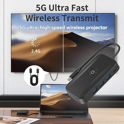 5-In-1 Wireless Casting Dock PD100W Fast Charger USB-C Docking Station, 5-In-1