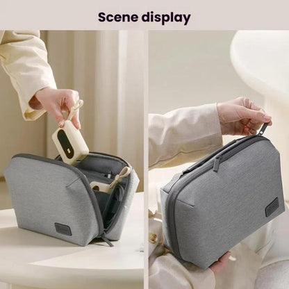 Business Trip Double Layer RPET Digital Cable Storage Bag Bluetooth Earphone Storage Organizer Handbag