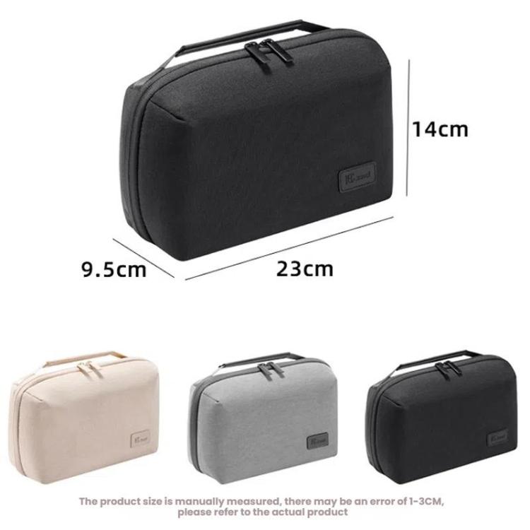 Business Trip Double Layer RPET Digital Cable Storage Bag Bluetooth Earphone Storage Organizer Handbag