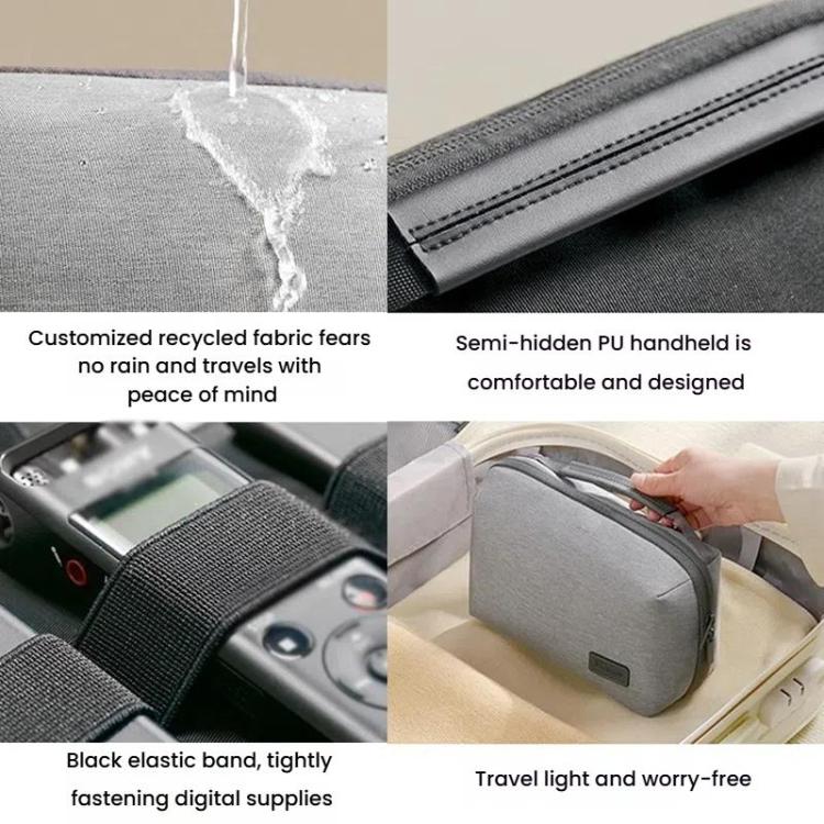 Business Trip Double Layer RPET Digital Cable Storage Bag Bluetooth Earphone Storage Organizer Handbag