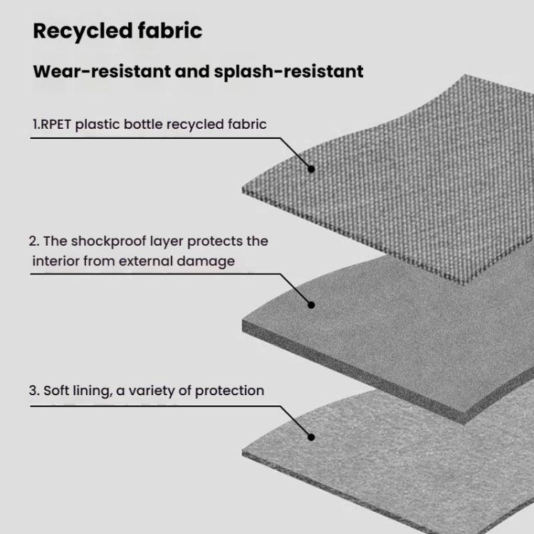 Business Trip Double Layer RPET Digital Cable Storage Bag Bluetooth Earphone Storage Organizer Handbag