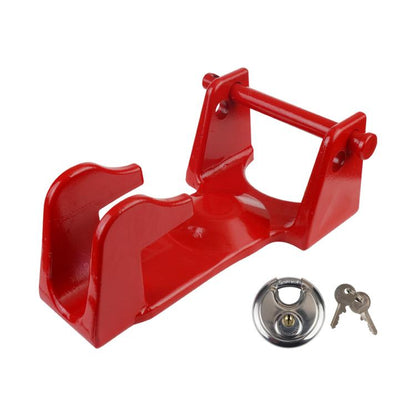 Coupler Gooseneck Hitch Trailer Lock For Heavy Trailer Transporter RV, Black Without Lock, Red Without Lock, Silver Without Lock, Black + Key Lock, Red + Key Lock, Silver + Key Lock, Black + Combination Lock, Red + Combination Lock                     ...