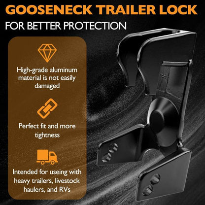 Coupler Gooseneck Hitch Trailer Lock For Heavy Trailer Transporter RV, Black Without Lock, Red Without Lock, Silver Without Lock, Black + Key Lock, Red + Key Lock, Silver + Key Lock, Black + Combination Lock, Red + Combination Lock                     ...