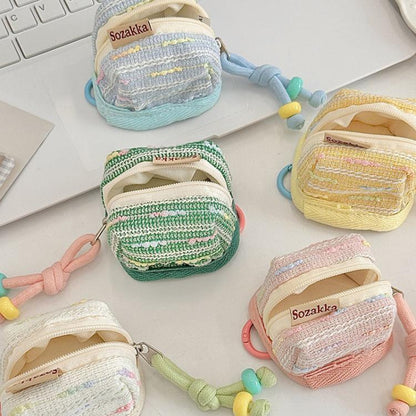 Sozakka Wireless Bluetooth Earphone Protective Case Cute Portable Storage Soft Cloth Case