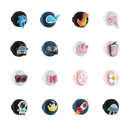 5pcs /Pack For Airtag Children Shoelace Fixed Locator Silicone Protective Cover, Little Dinosaur, Cat Claws, Rockets, Astronauts, Daisy