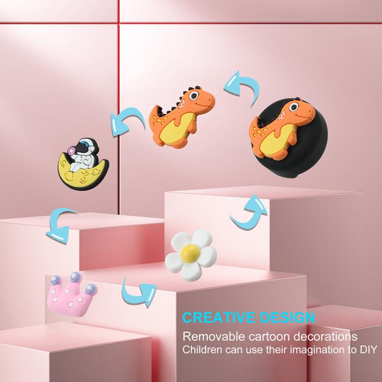 5pcs /Pack For Airtag Children Shoelace Fixed Locator Silicone Protective Cover, Little Dinosaur, Cat Claws, Rockets, Astronauts, Daisy