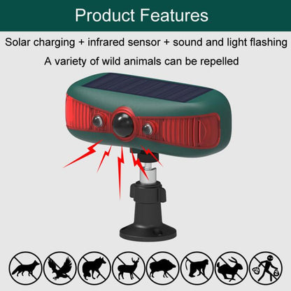 N911Y Alarme solaire extérieure Détecteur infrarouge Sonore et lumineux Répulsif d'animaux