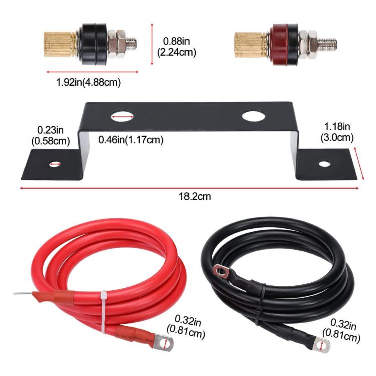Battery Jump Starter Pure Copper Remote Battery Terminal Mounting Bracket, 4AWG, 5AWG, 6AWG, 7AWG