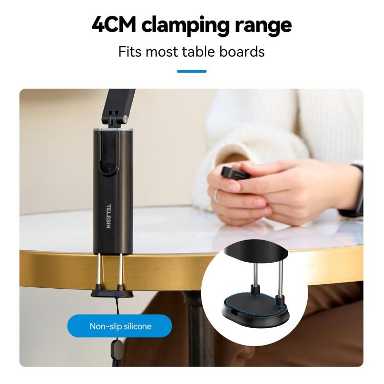 3 In 1 Cell Phone Holder Portable Desktop Fixed Bluetooth Remote Control Shooting Support Bracket, P1-HSS-01 Clip Version