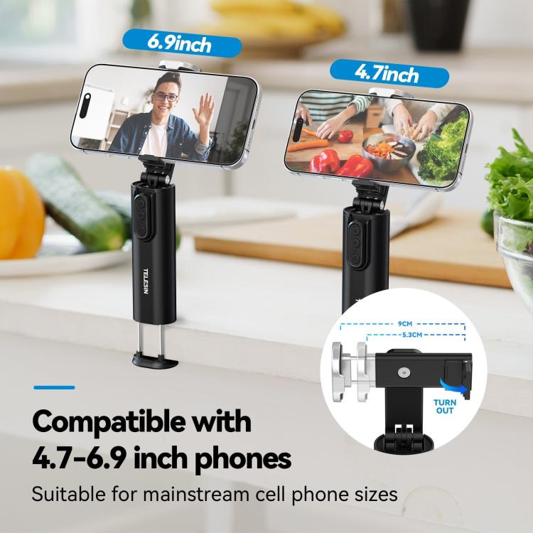 3 In 1 Cell Phone Holder Portable Desktop Fixed Bluetooth Remote Control Shooting Support Bracket, P1-HSS-01 Clip Version