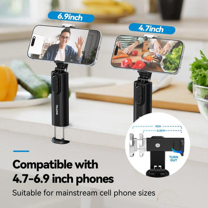 3 In 1 Cell Phone Holder Portable Desktop Fixed Bluetooth Remote Control Shooting Support Bracket, P1-HSS-01 Clip Version