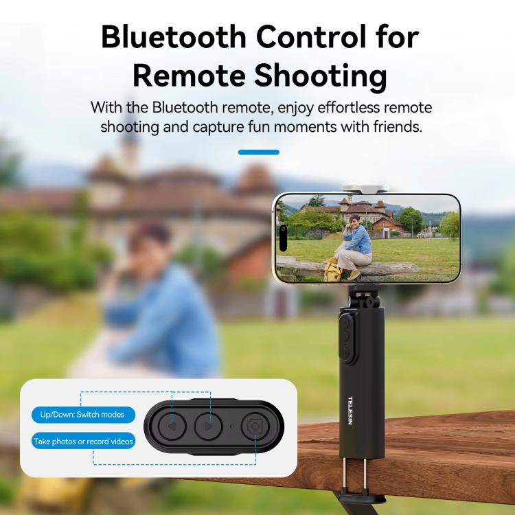 3 In 1 Cell Phone Holder Portable Desktop Fixed Bluetooth Remote Control Shooting Support Bracket, P1-HSS-01 Clip Version