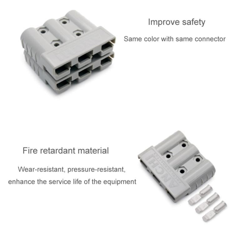 Anderson Three Pole 50A 600V Power Connector Electrical Bike Forklift Charging Plug