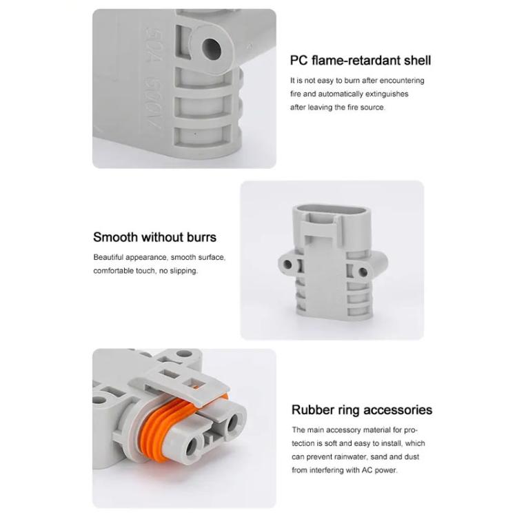 Anderson 50A 12V/24V Air Conditioner Waterproof Plugs Automotive Power Cord Connector, Female Connector, Male Cnnector