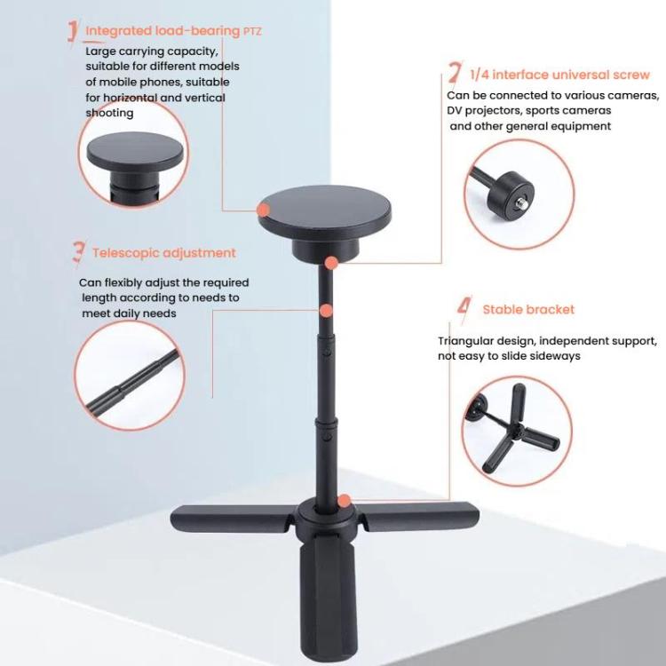 Mini Magnetic Bracket Tripod For Camera Mobile Phone With 3-stage Telescopic Design