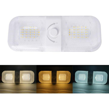 12-24V RV Light 120 LEDs 3-Color Temperature Rotary Button Dimming Roof Light, FC01