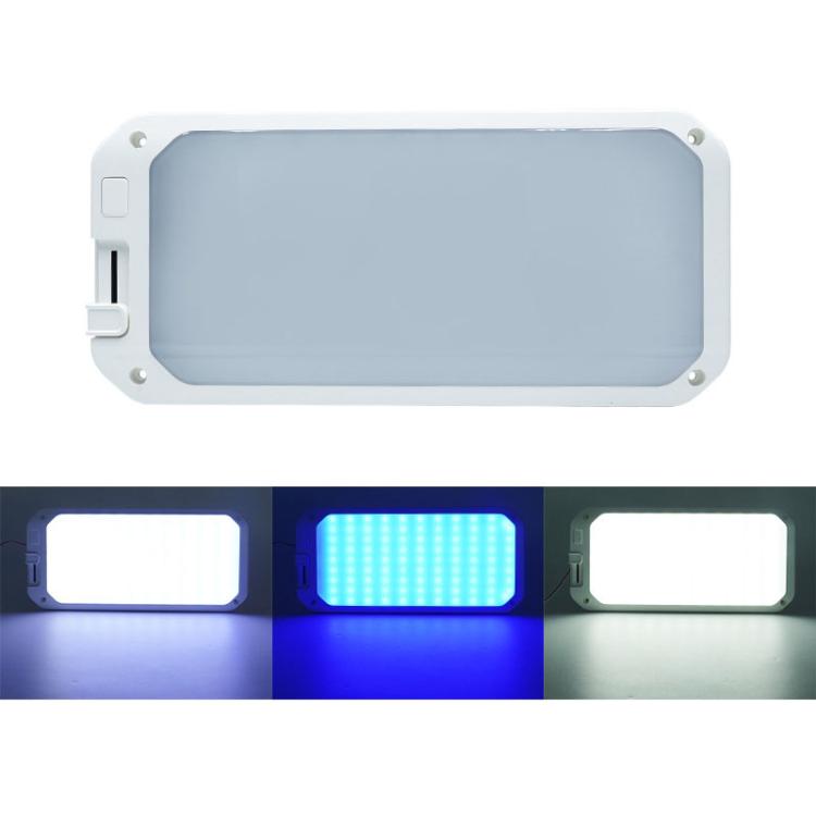 12-30V RV Light 198 LEDs 3-Color Temperature Dimmable Roof Light, Yellow White Light, Blue White Light, Yellow White Light With Remote, Blue White Light With Remote