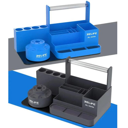 RELIFE RL-001H Organiseur rotatif pour téléphone portable, outil de réparation, pièces détachées, tournevis, support de rangement