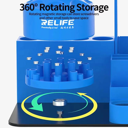 RELIFE RL-001H Organiseur rotatif pour téléphone portable, outil de réparation, pièces détachées, tournevis, support de rangement