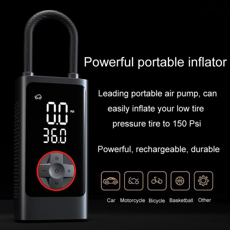ATJ-004 Pompe à pneu de voiture portable sans fil intelligente avec affichage numérique et fonctions multiples