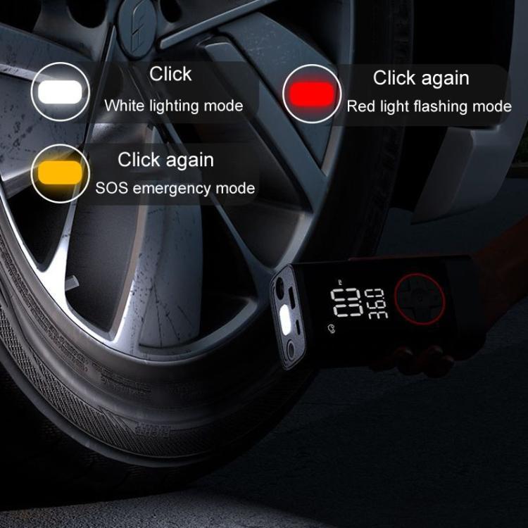 ATJ-004 Pompe à pneu de voiture portable sans fil intelligente avec affichage numérique et fonctions multiples