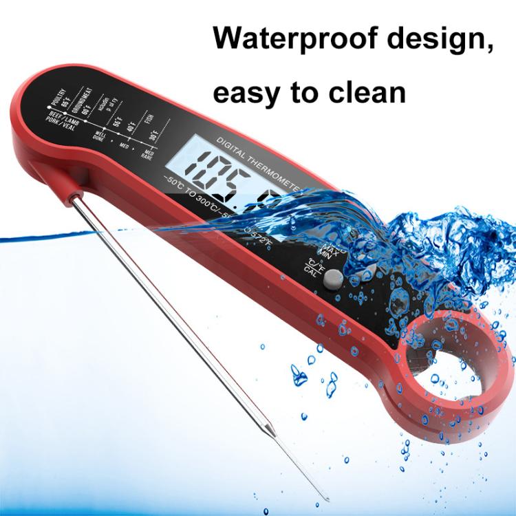 LCD Screen Digital Display Foldable Food Thermometer Kitchen Barbecue Thermometer