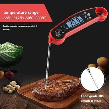 LCD Screen Digital Display Foldable Food Thermometer Kitchen Barbecue Thermometer