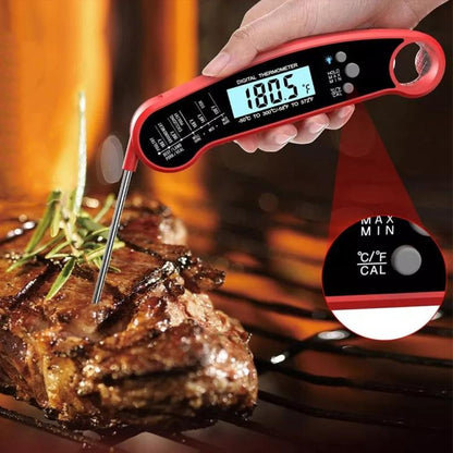 LCD Screen Digital Display Foldable Food Thermometer Kitchen Barbecue Thermometer